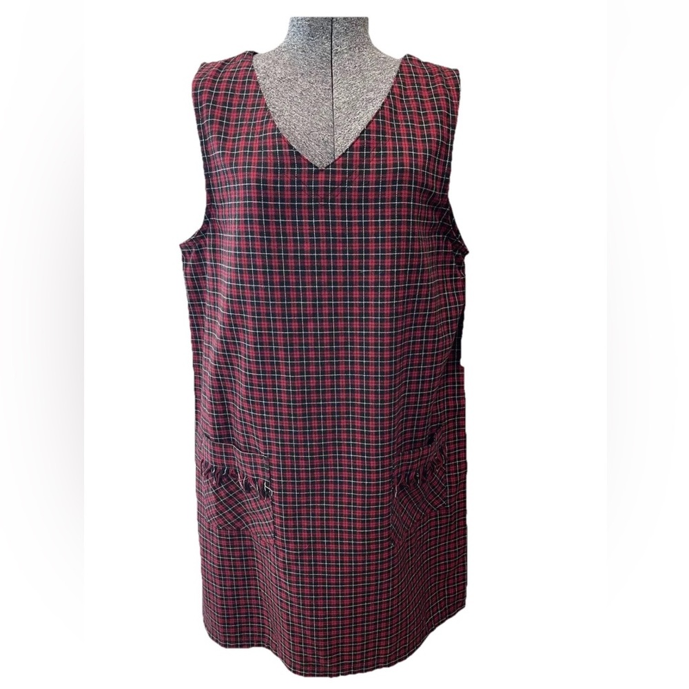 🆕Original TY wear red /black plaid ladies pullover jumper size 14 NWT-super cute